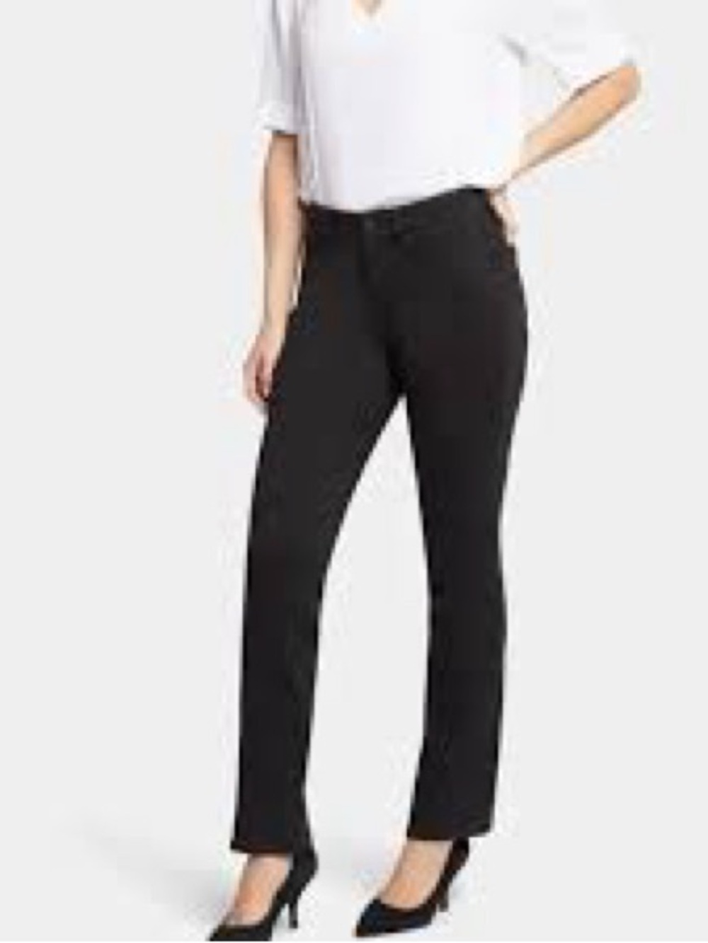 NYDJ Classic Black Straight-Leg Jeans